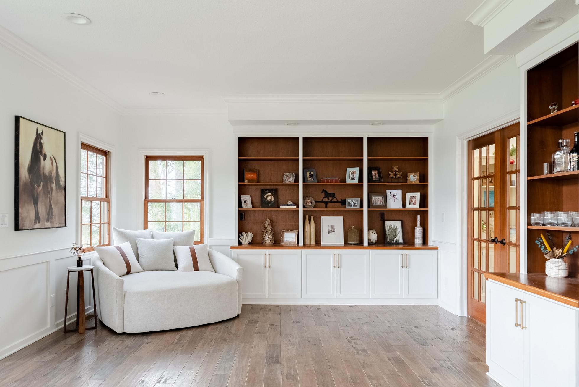 Updated Bookcases Brown to White Cabinets Granville Ohio