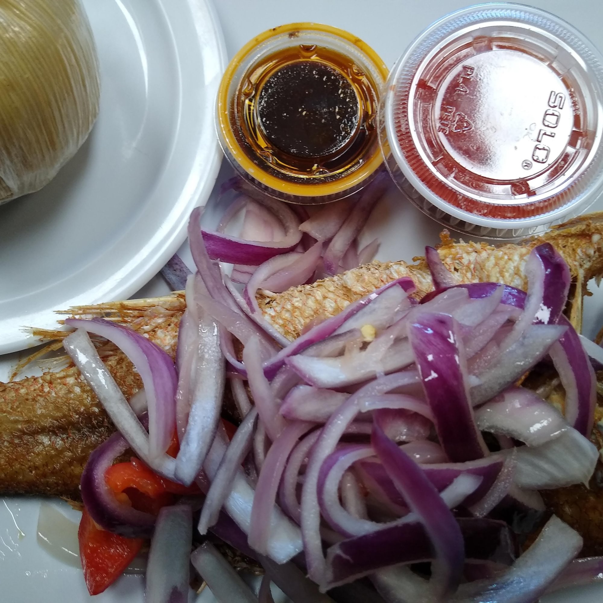 Accra Kenkey + Red Snapper/Med/Grilled