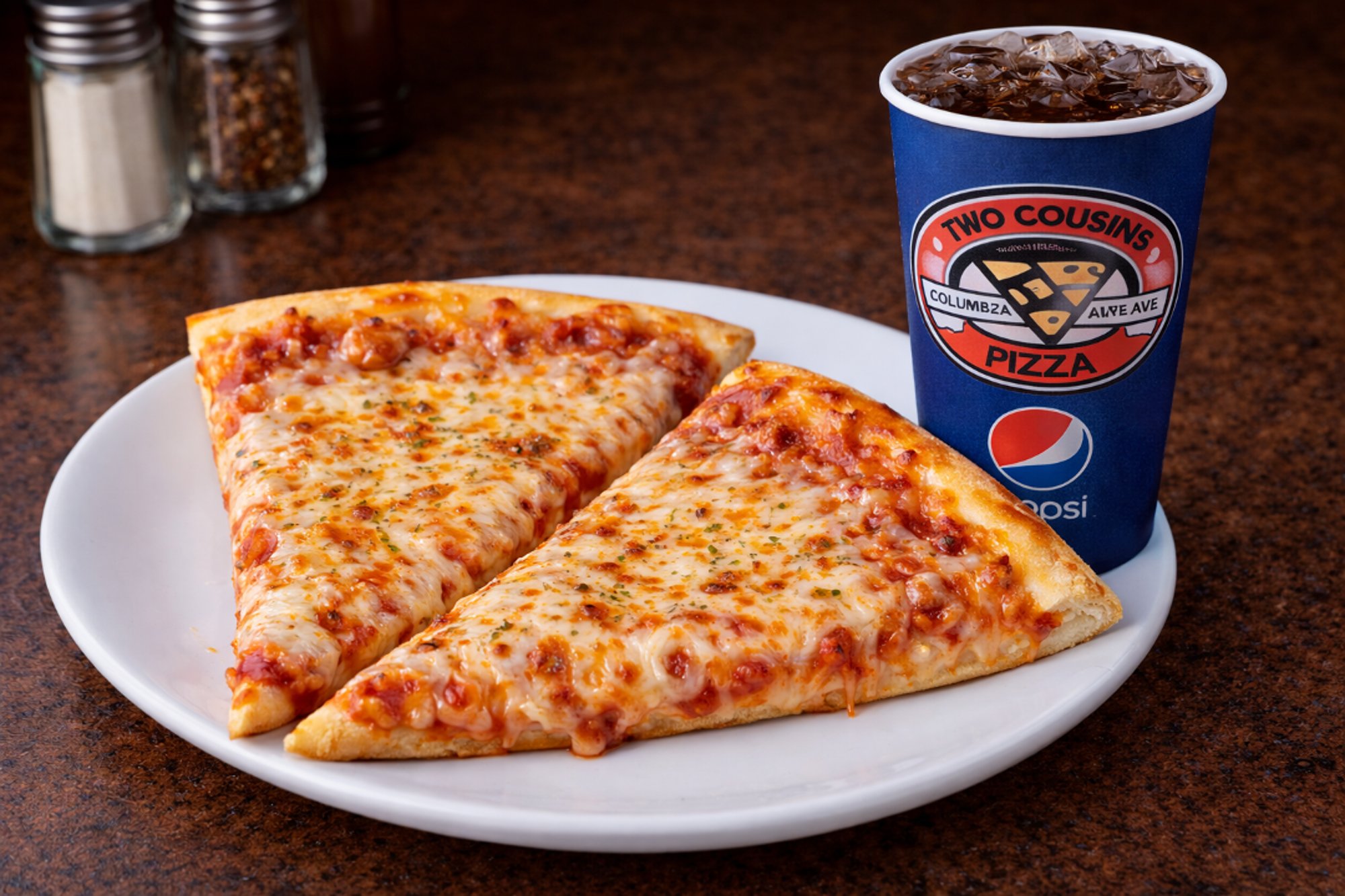 2 Slices Plain & Fountain Drink
