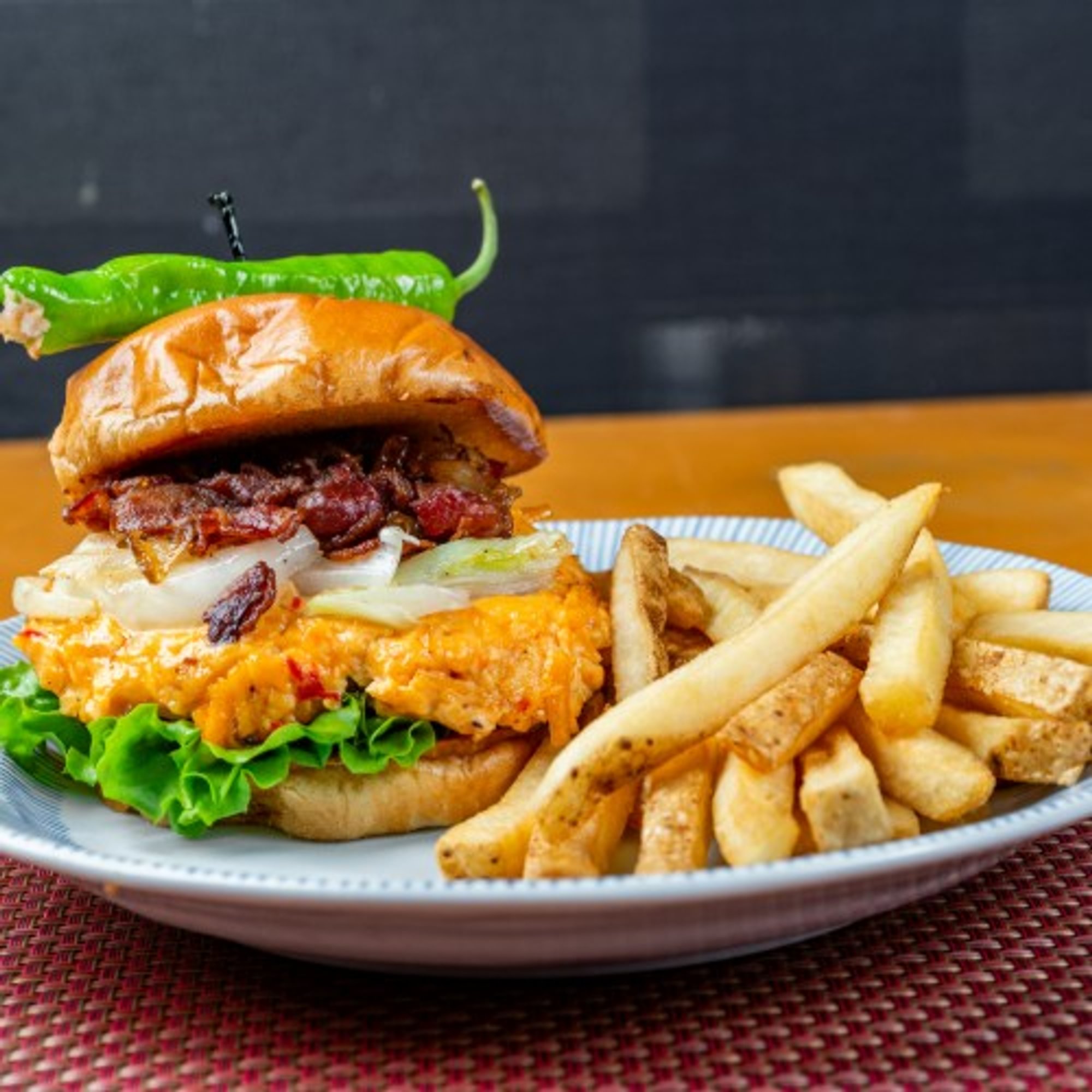 Pimento Cheese Bacon Burger