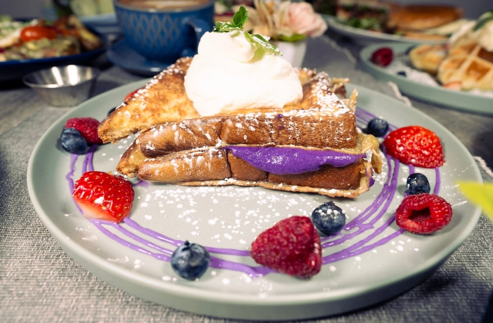 Ube French Toast w/ Mixed Berries
