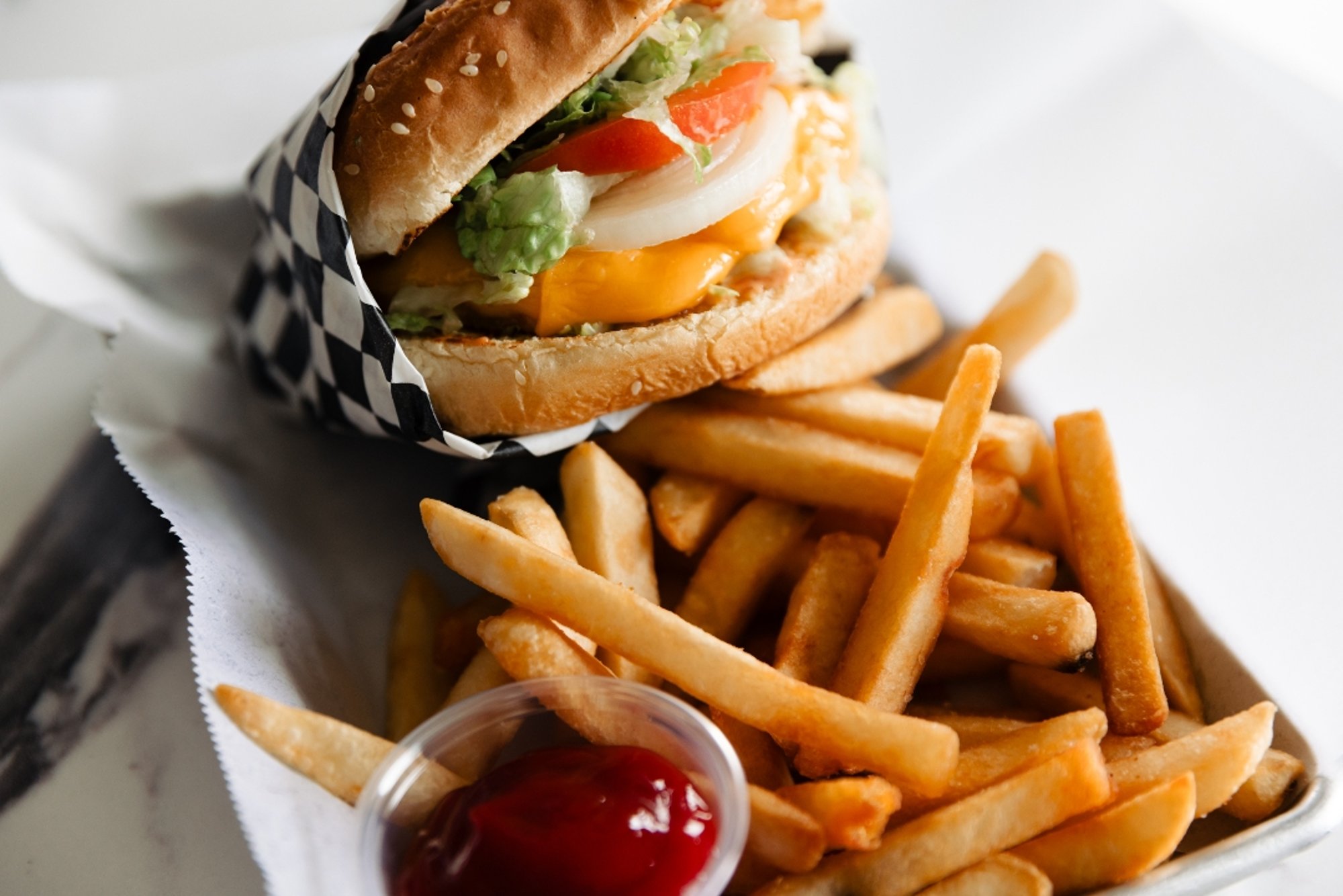 CHEESE BURGER & FRIES