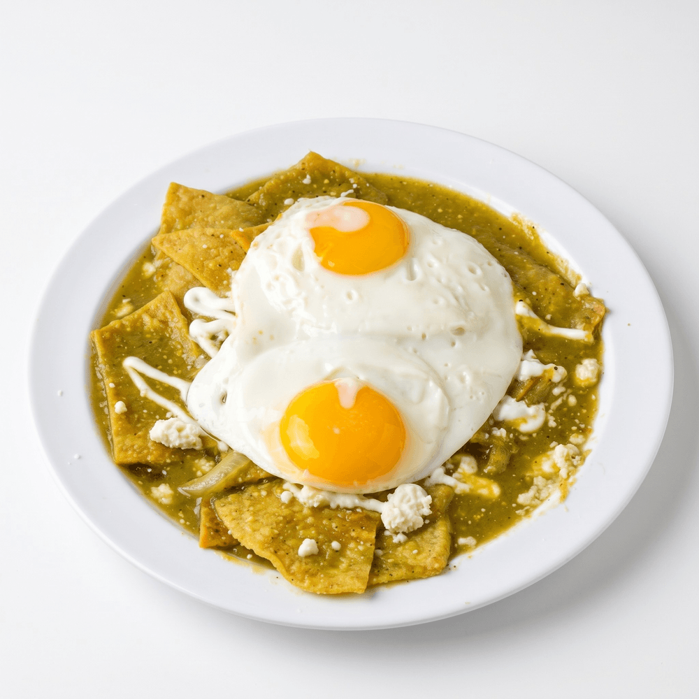 Chilaquiles and Eggs Breakfast Plate