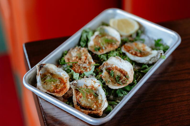 Garlic Mojo Baked Crackerjax Oysters