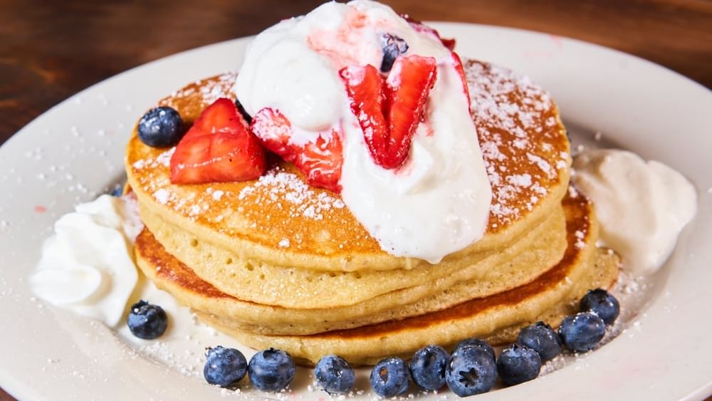 Strawberries & Cream Pancakes