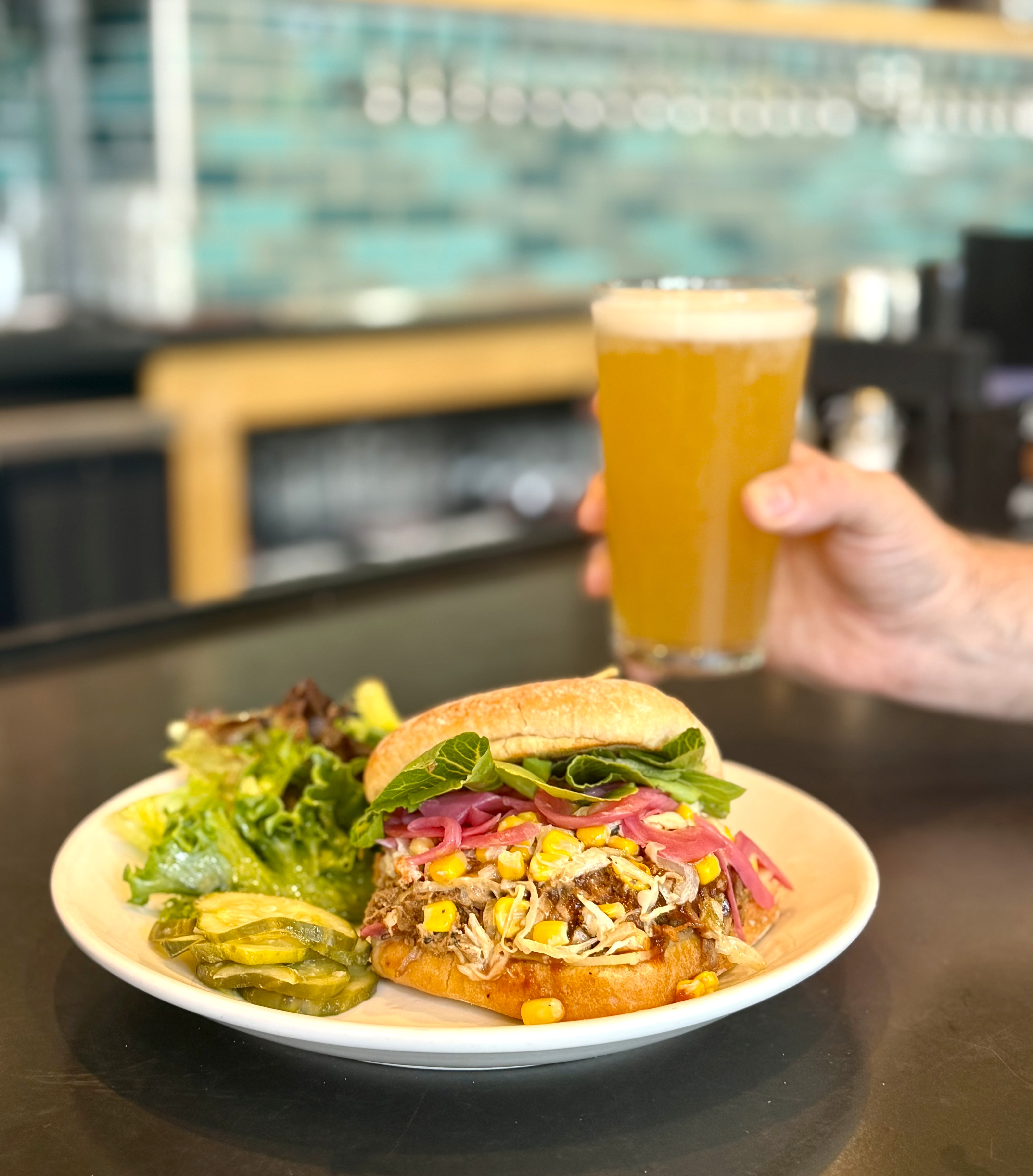 STREET CORN PORK SANDWICH