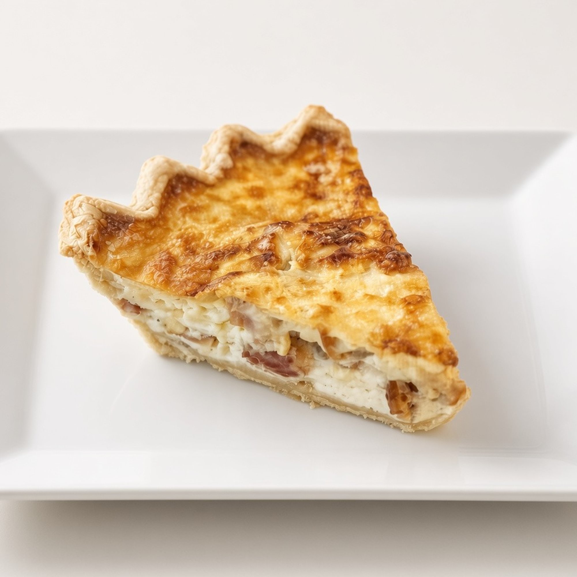 Quiche Lorraine (Bacon, Onion, GruyĂšre Cheese) - Slice