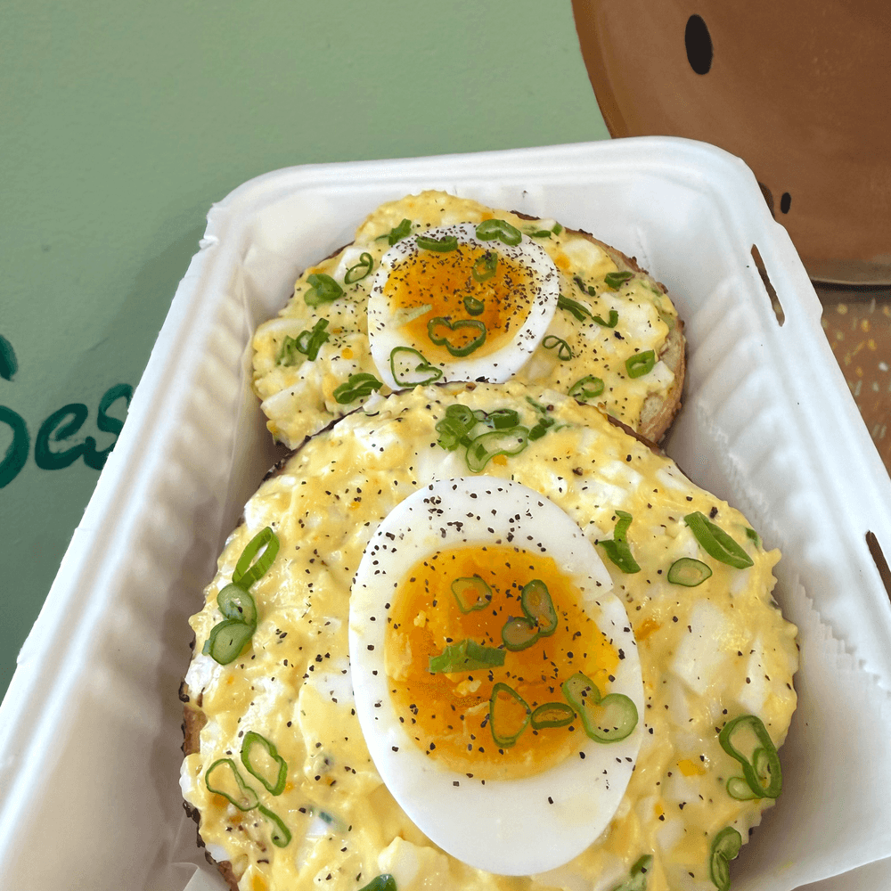 Open face egg salad