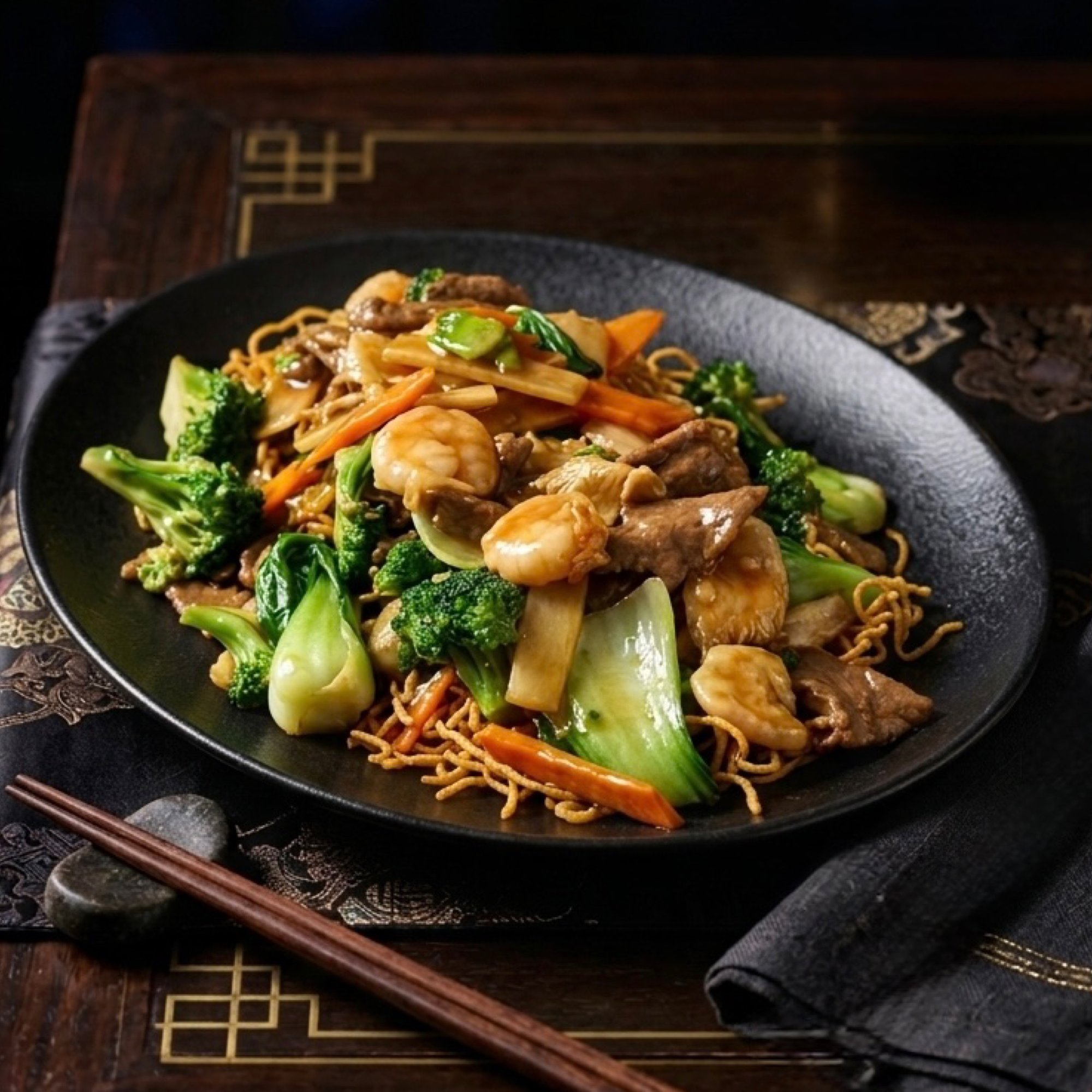 Shrimp Pan Fried Noodle