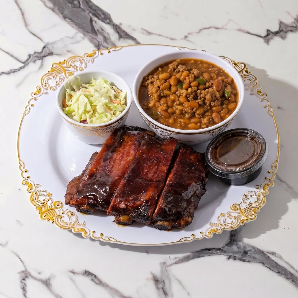 Brisket and Rib Combo with Two Sides
