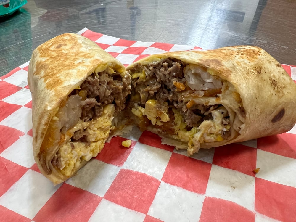 Big Steak, Egg, and Potato Burrito