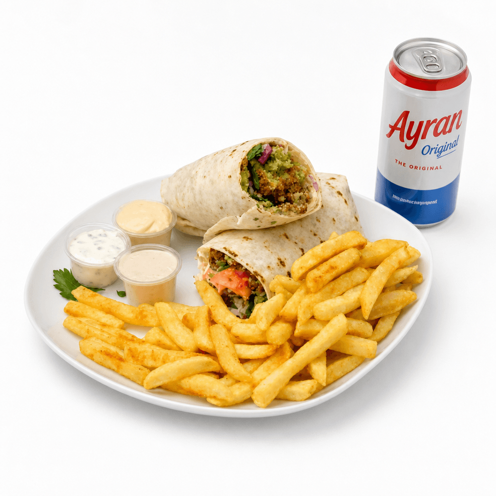 Falafel Wrap Combo with Ayran