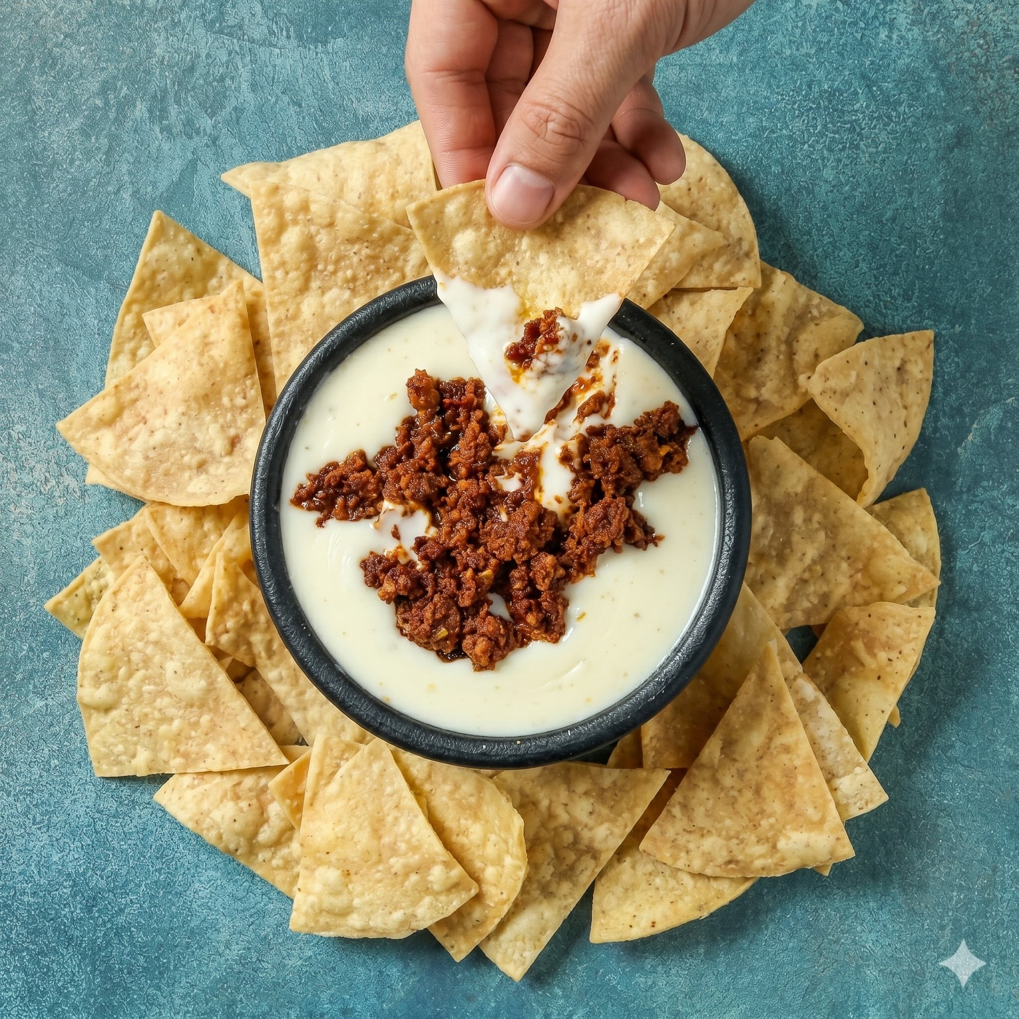 Queso Dip Topped with Chorizo