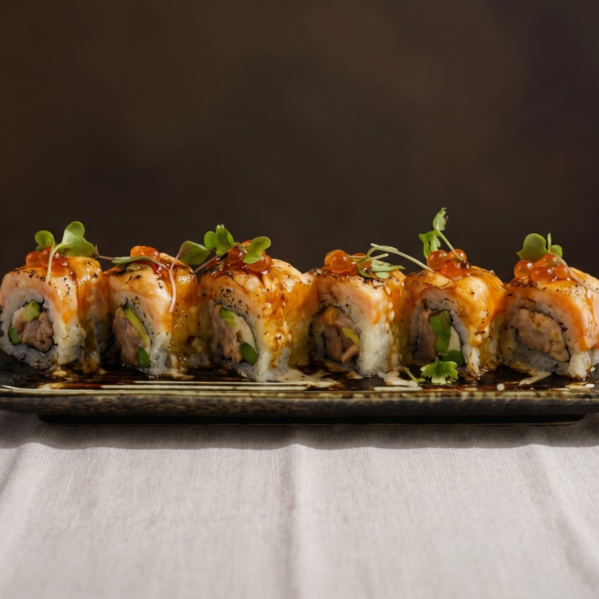 Creamy Salmon Aburi (Seared) Roll