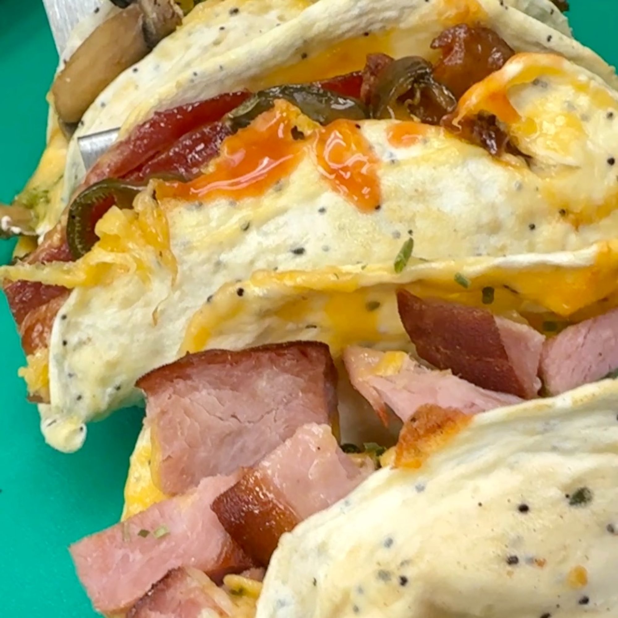 2 Breakfast Tacos with Egg White "Tortilla"