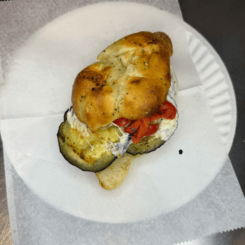 Grilled Eggplant Stuffed Garlic Knots