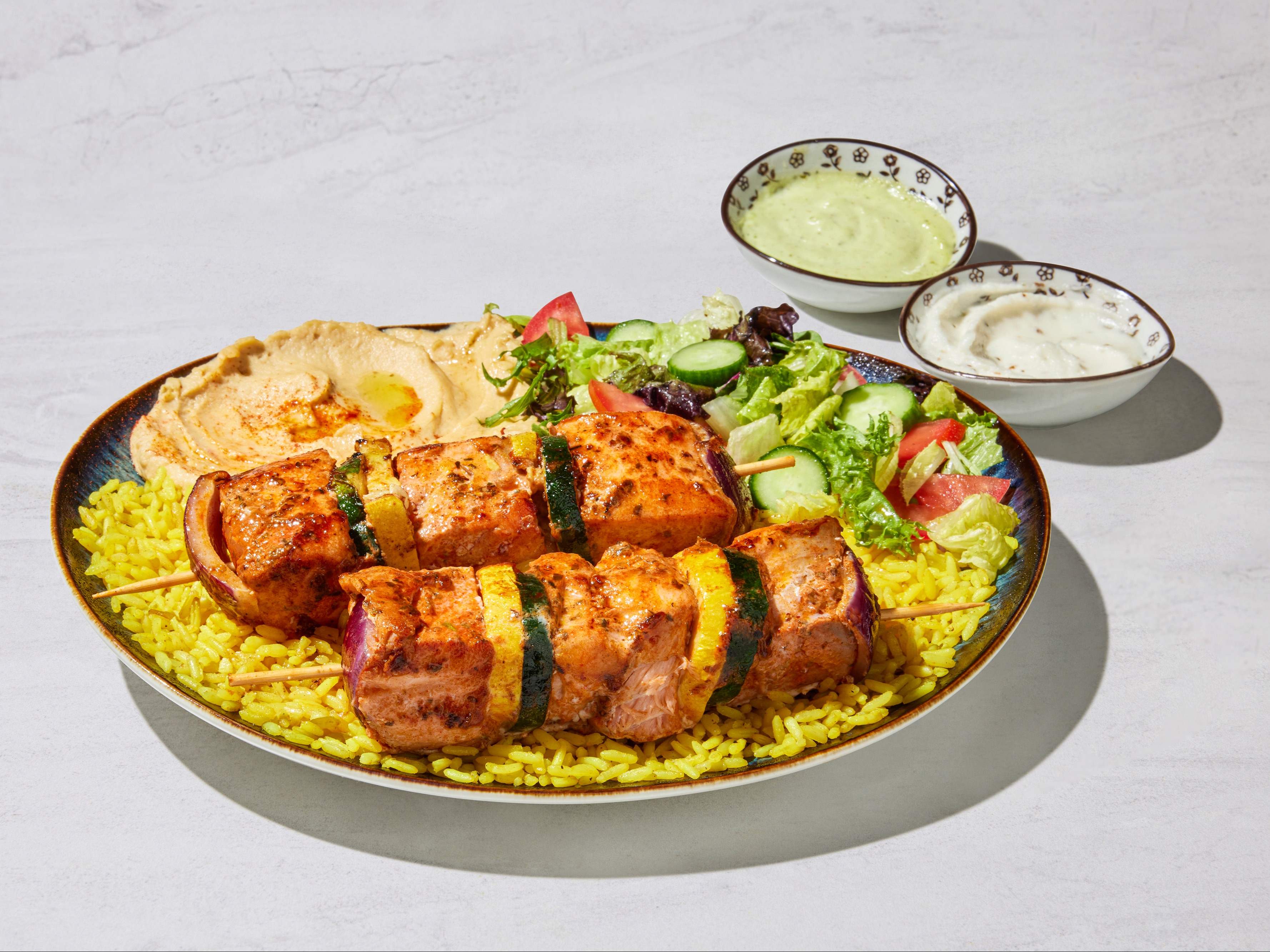 Salmon Kabob Plate