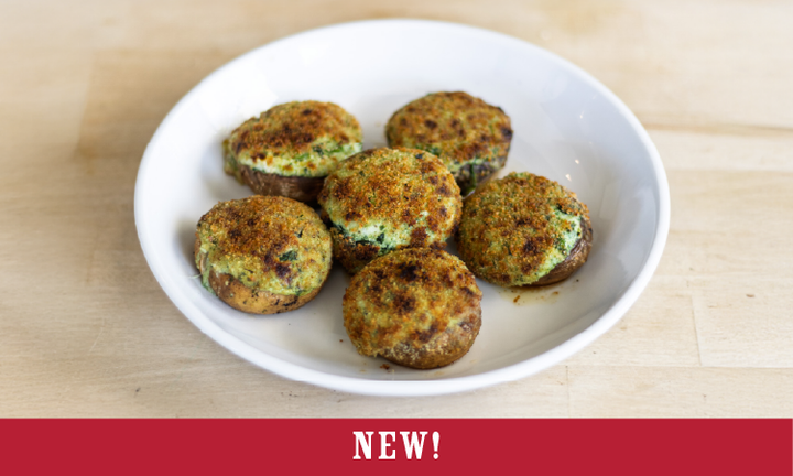 Spinach and Four Cheese Stuffed Mushrooms