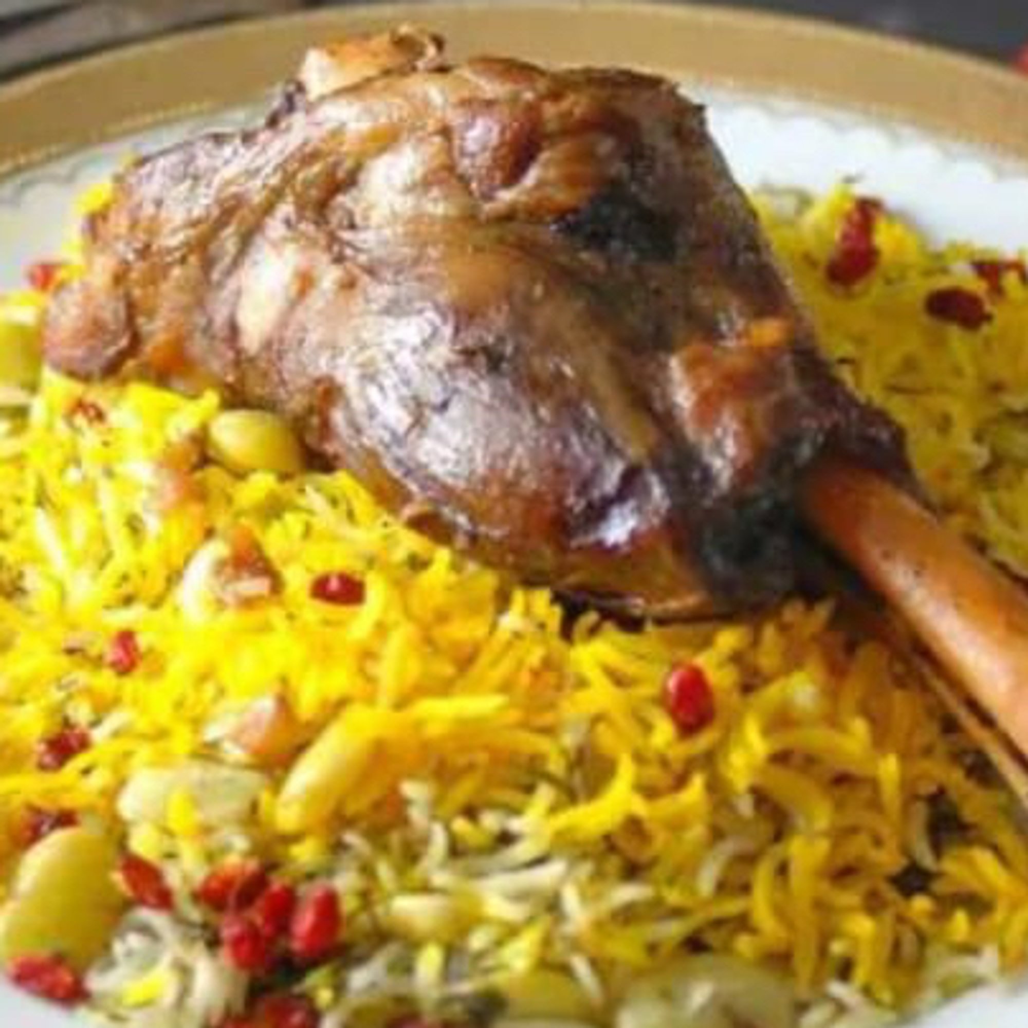 Lamb Shank Mandi Over Rice