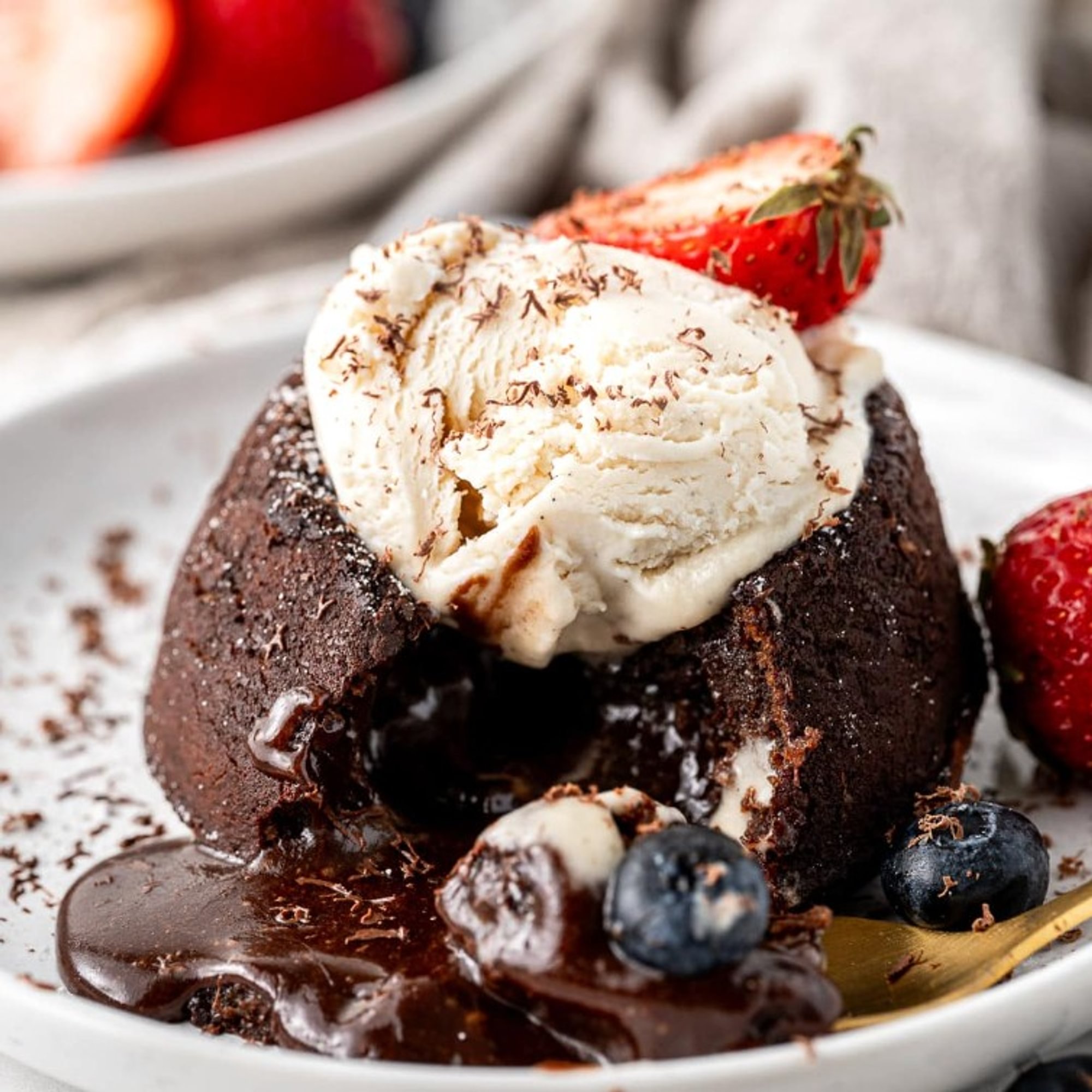 Chocolate Lava Cake with Ice Cream