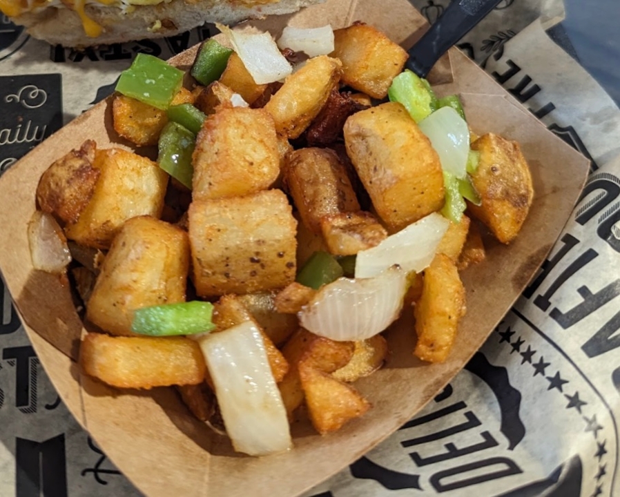HASH BROWNS, ONIONS, PEPPERS