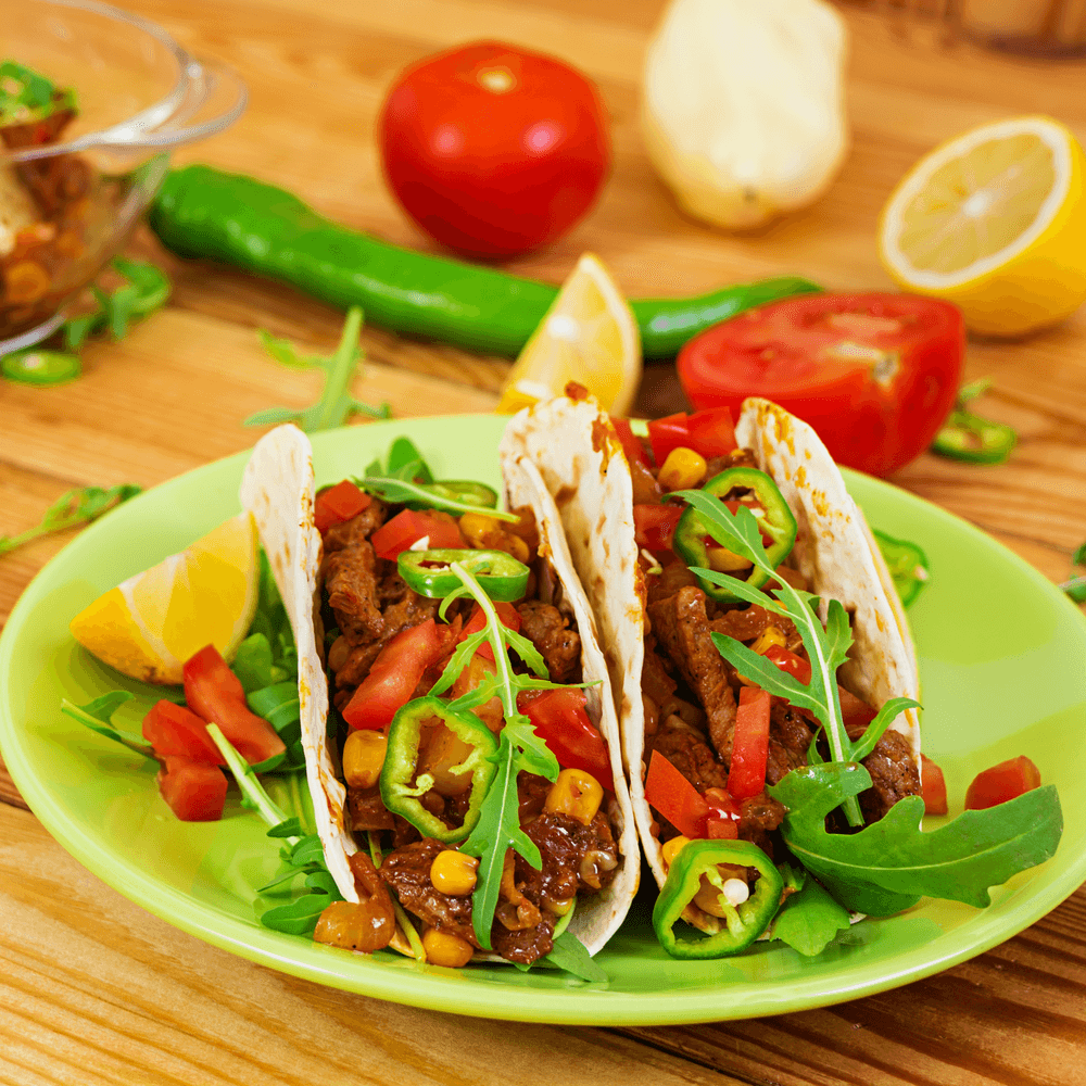 Steak taco plate