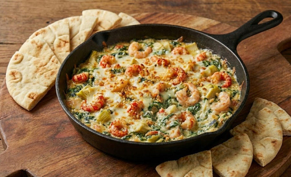 Crawfish and Shrimp Spinach Artichoke Dip