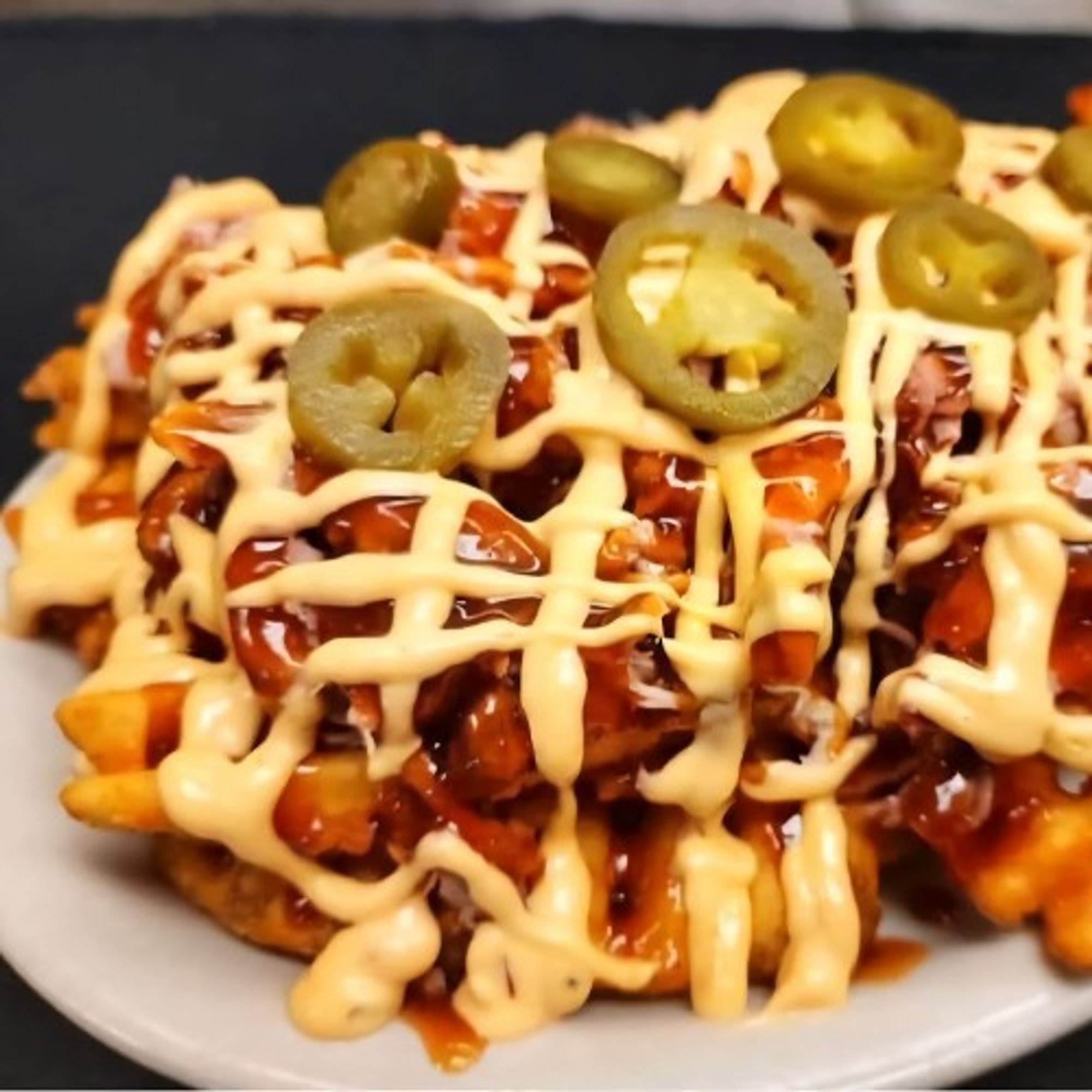 BBQ Waffle Fry Nachos