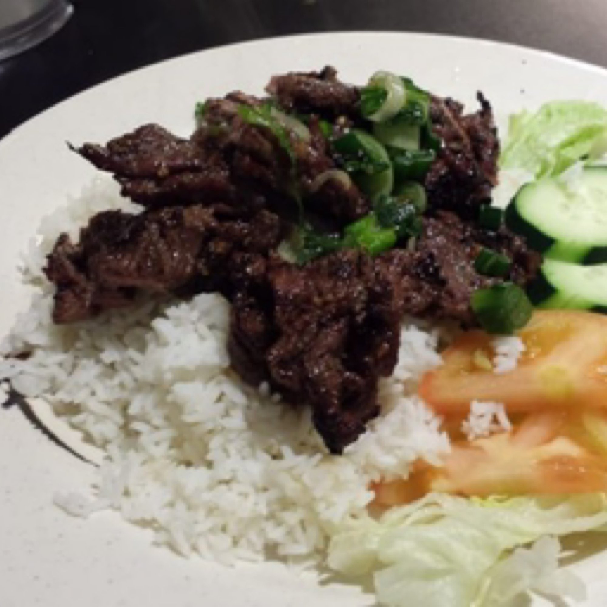 45. VN style beef steak with white rice - bò bít tết VN