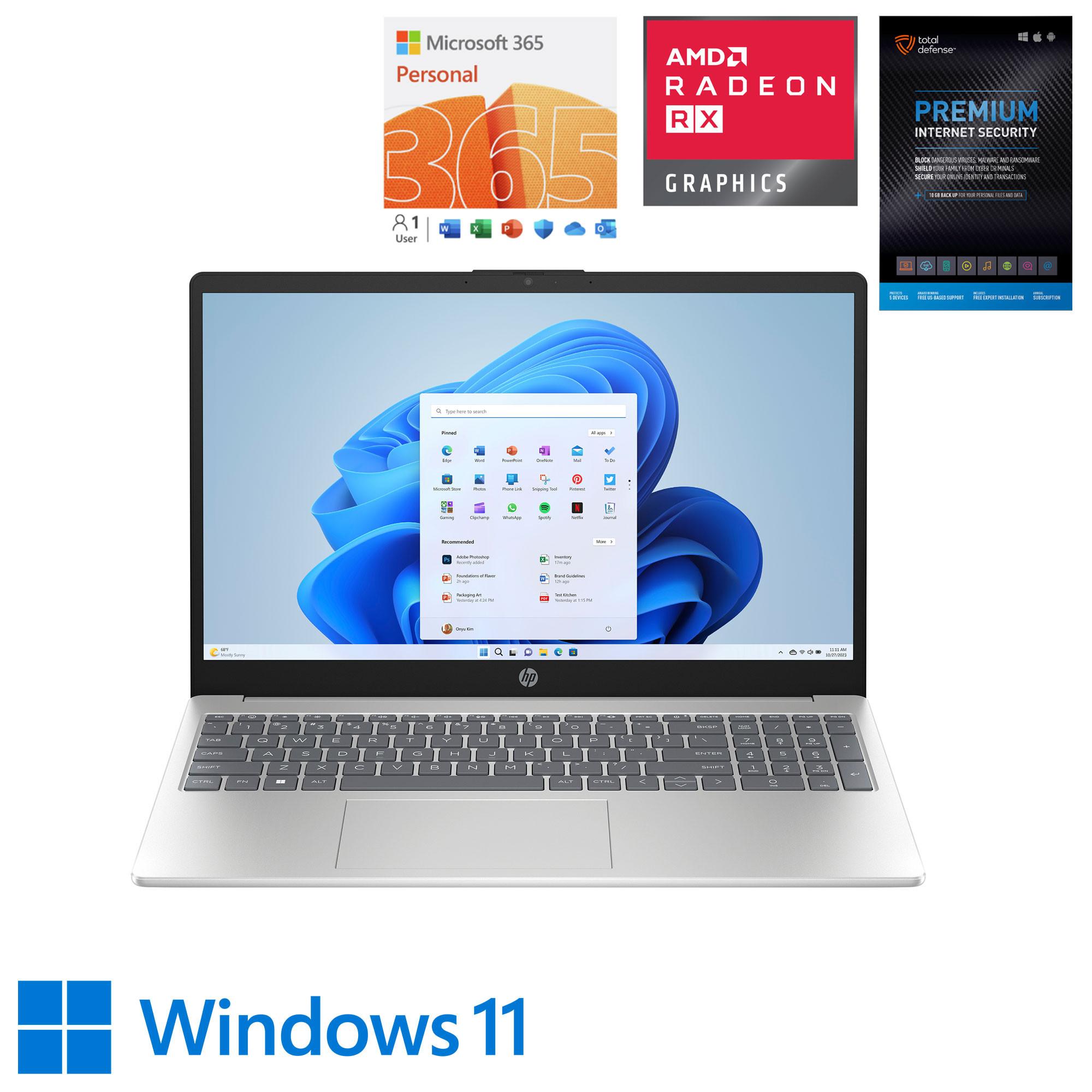 HP 15"  Laptop w/ Total Defense Internet Security & Microsoft 365