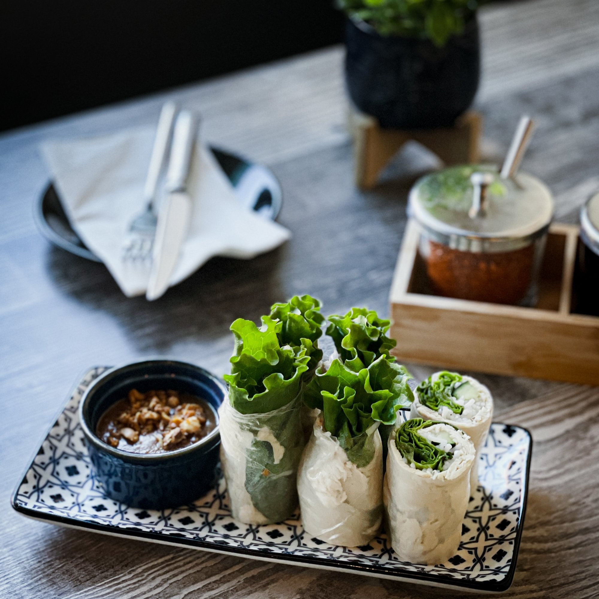 Chicken Basil Noodle Rolls