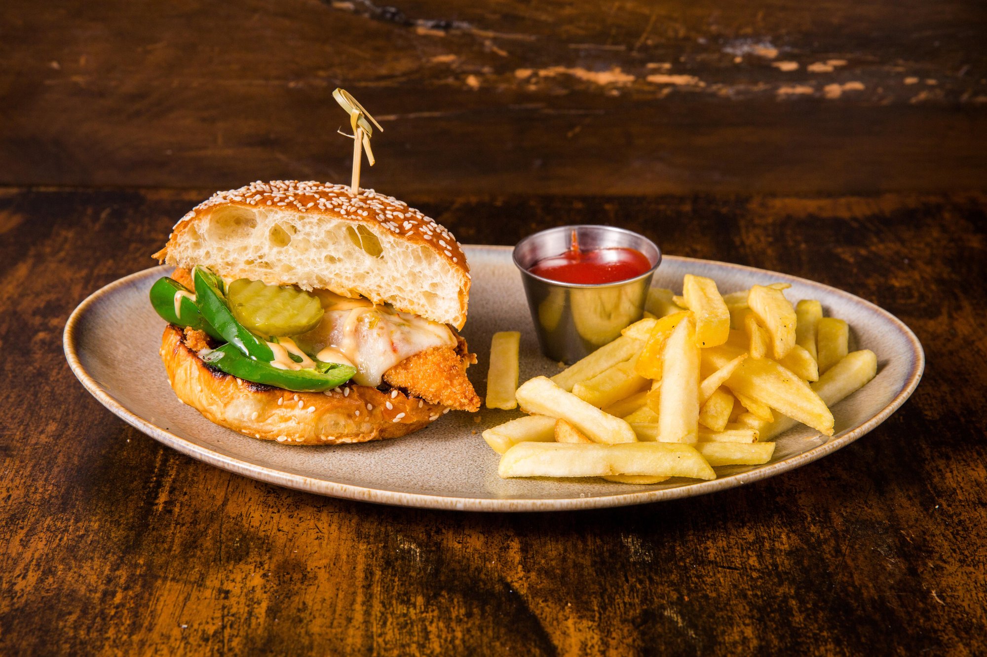 Hot Honey Crunch Burger