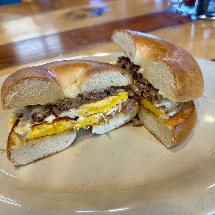 Cheesesteak & Egg Sammy