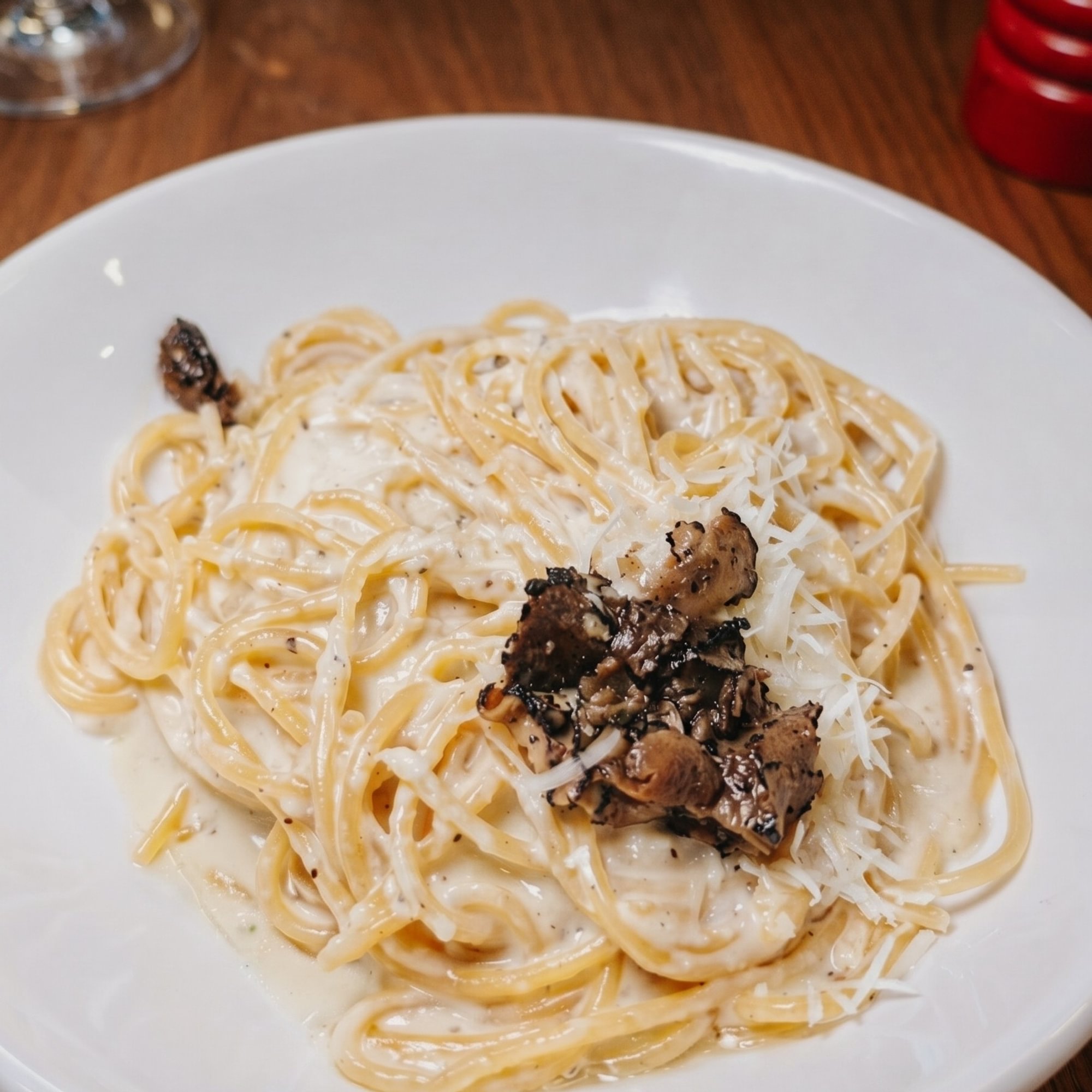 Spaghettoni Cacio E Pepe Al Tartufo Nero