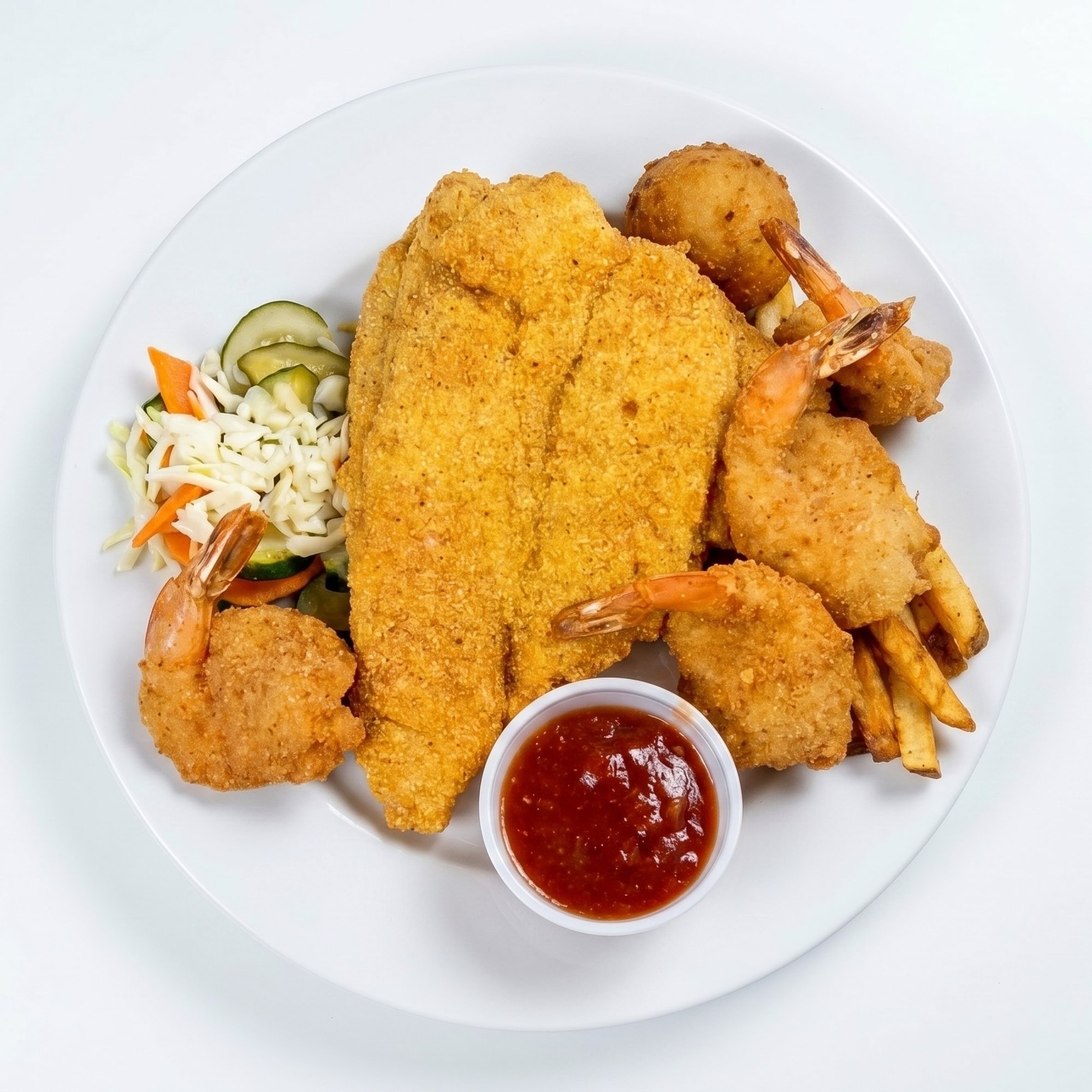 Fried Catfish and Shrimp Lunch