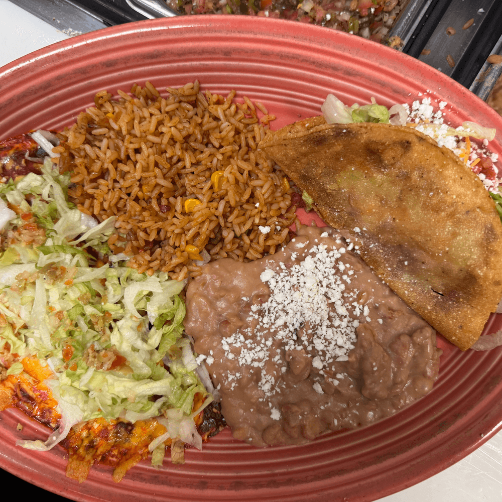 One Cheese Enchilada a Fried Taco Combo