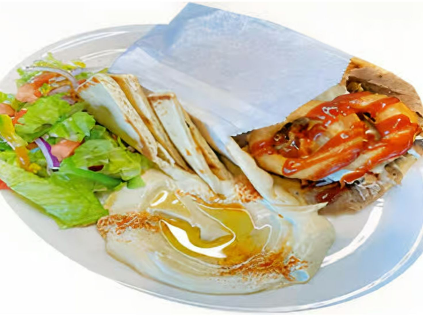 Western Cheese Gyro Pita Plate