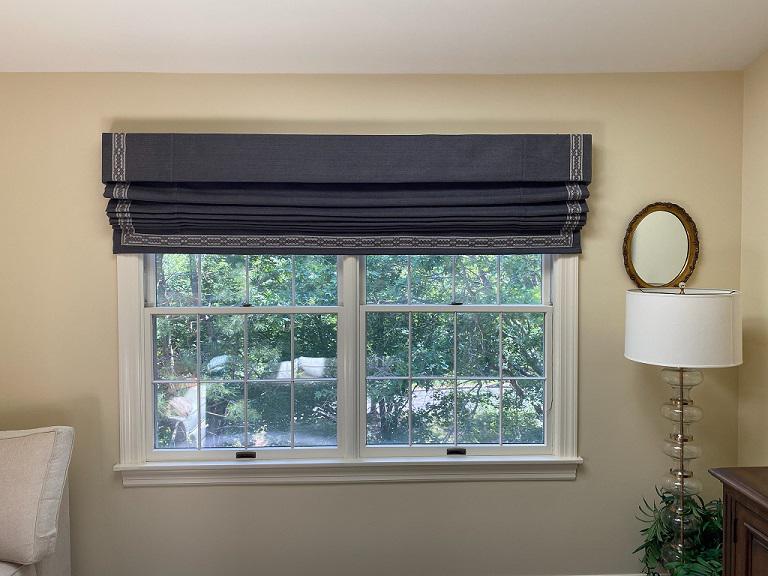 This homeowner chose decorative Roman Shades by Budget Blinds of Phillipsburg to add an element of design and color to their windows!  WindowWednesday  RomanShades  BudgetBlindsPhillipsburg  LIvingRoomShades  FreeConsultation