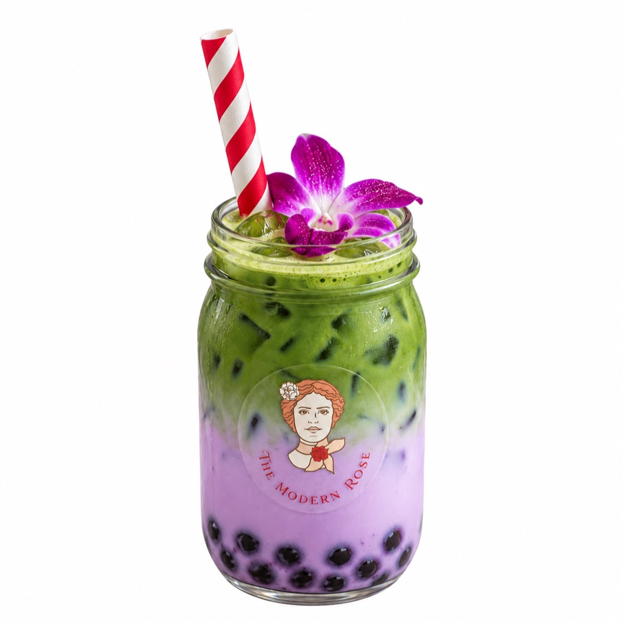 Blueberry Matcha Boba