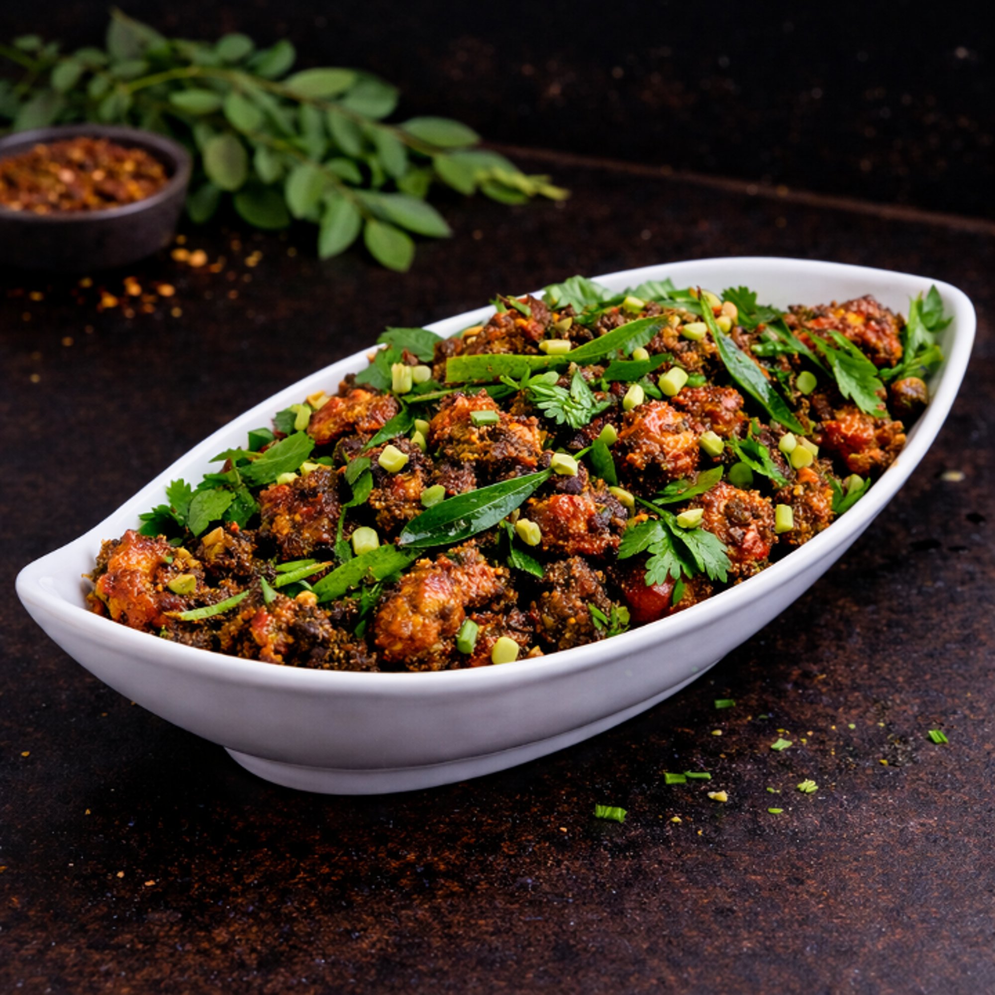 Munagaku Chicken (Drumstick Leaf Chicken)