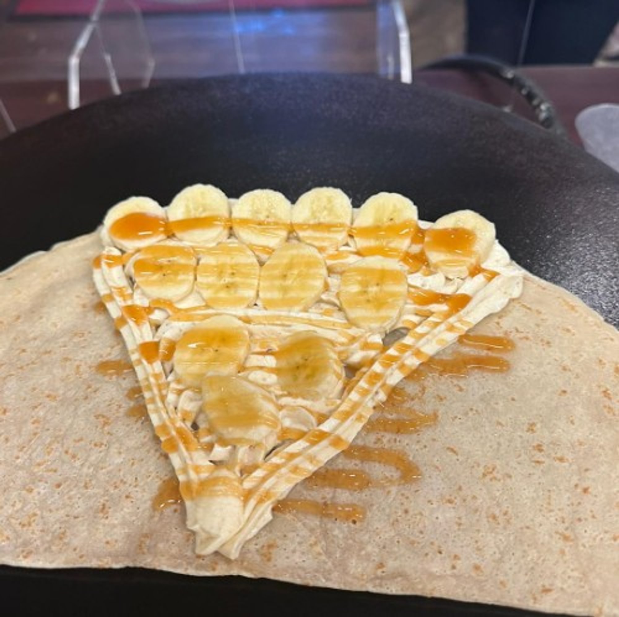 Caramel-Banana Cheesecake Crepe