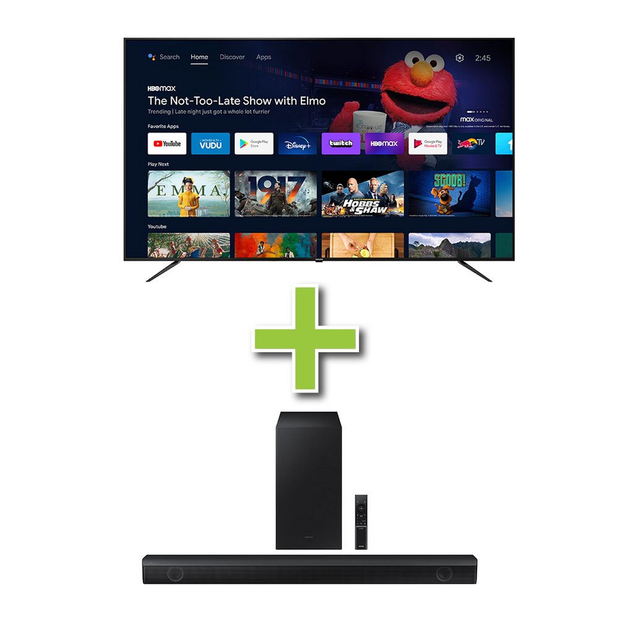 75" Philips 4K Ultra HD Smart TV & Samsung Soundbar