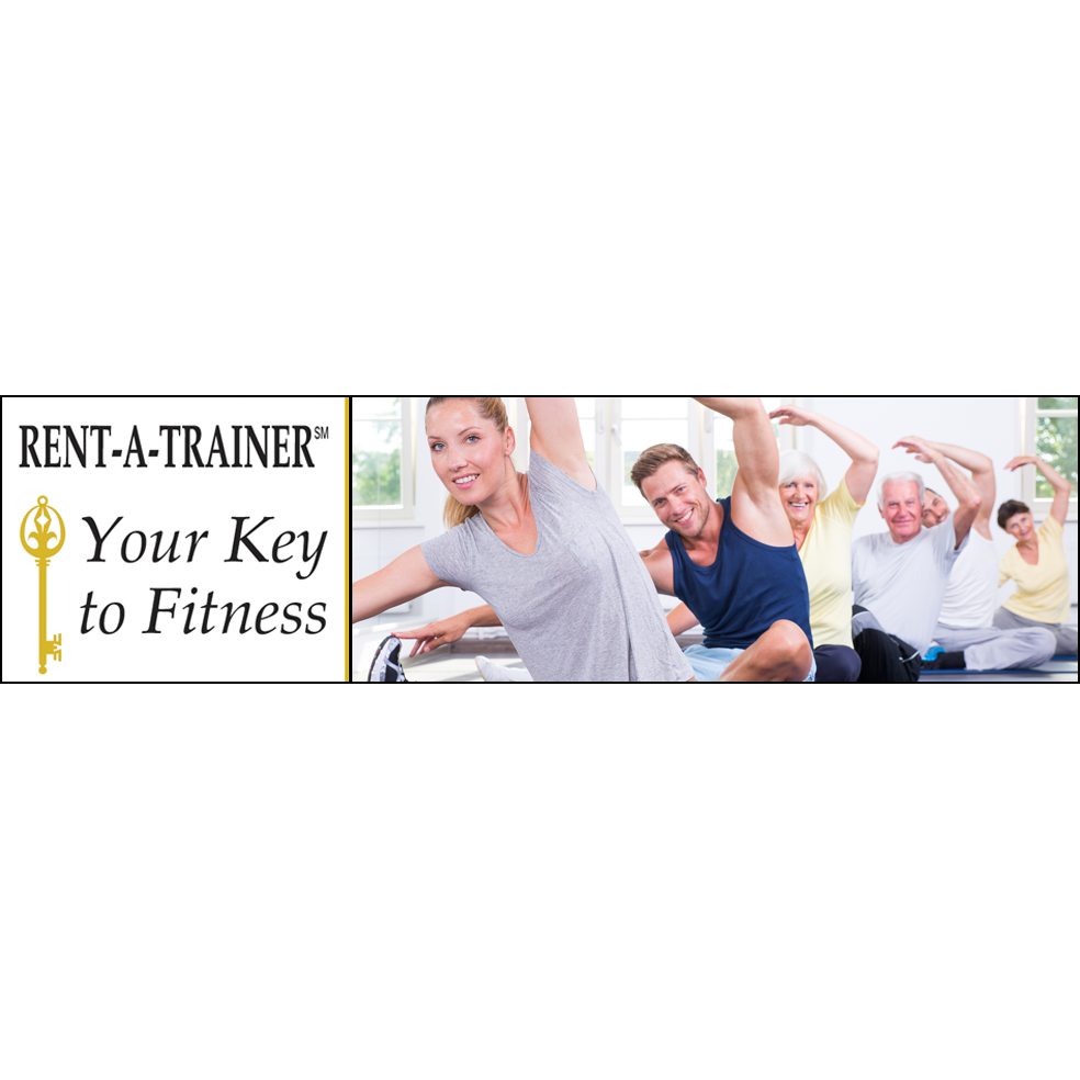 Rent-A-Trainer, your key to fitness Logo