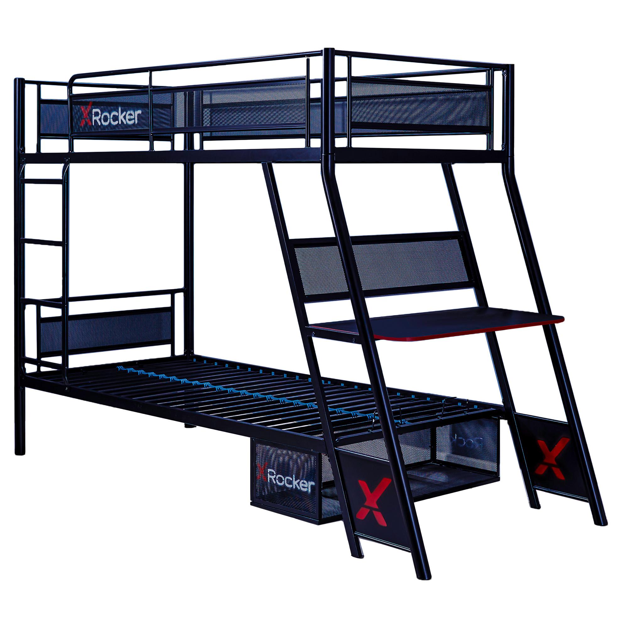 XRocker Armada Twin over Twin Bunk Bed - Dark Black