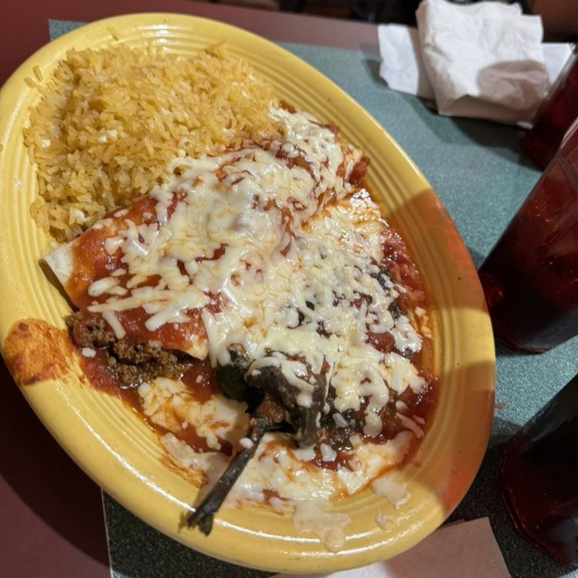 14. Chile Relleno, Burrito and Rice