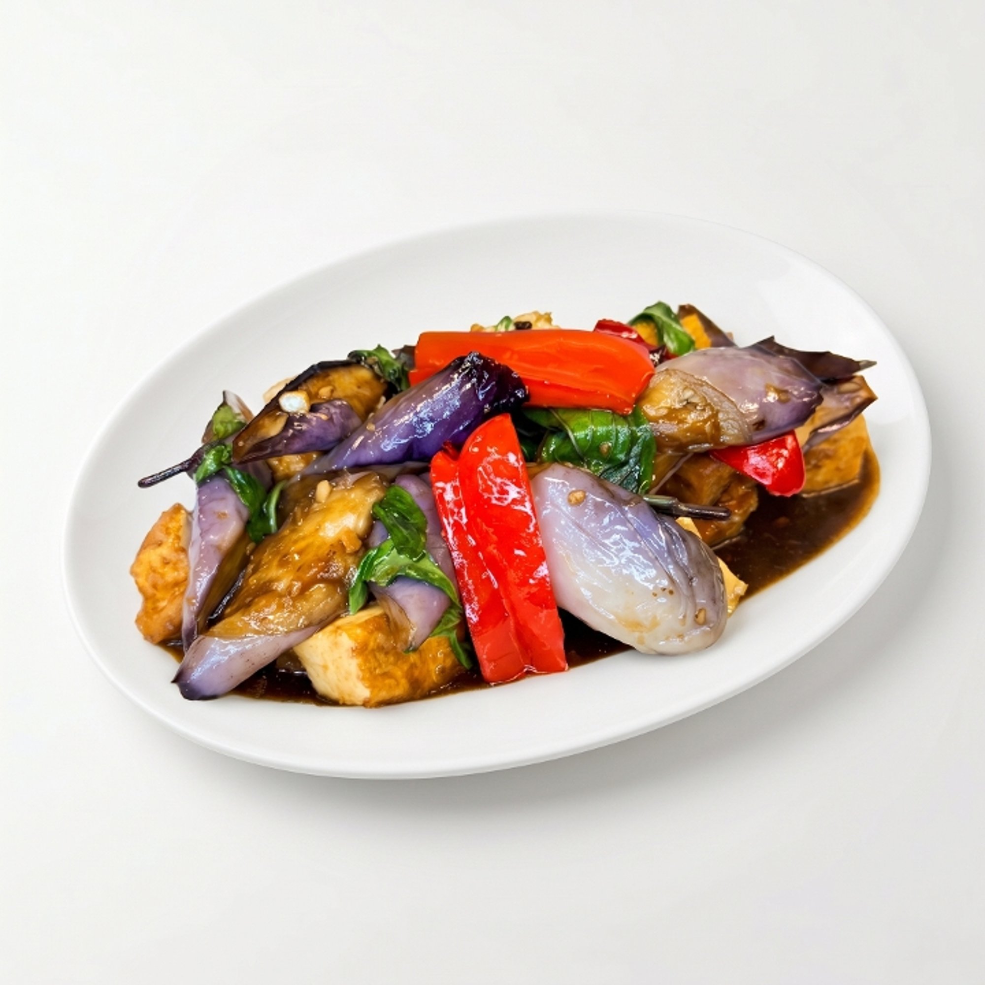 L - Eggplant Basil Stir-Fry