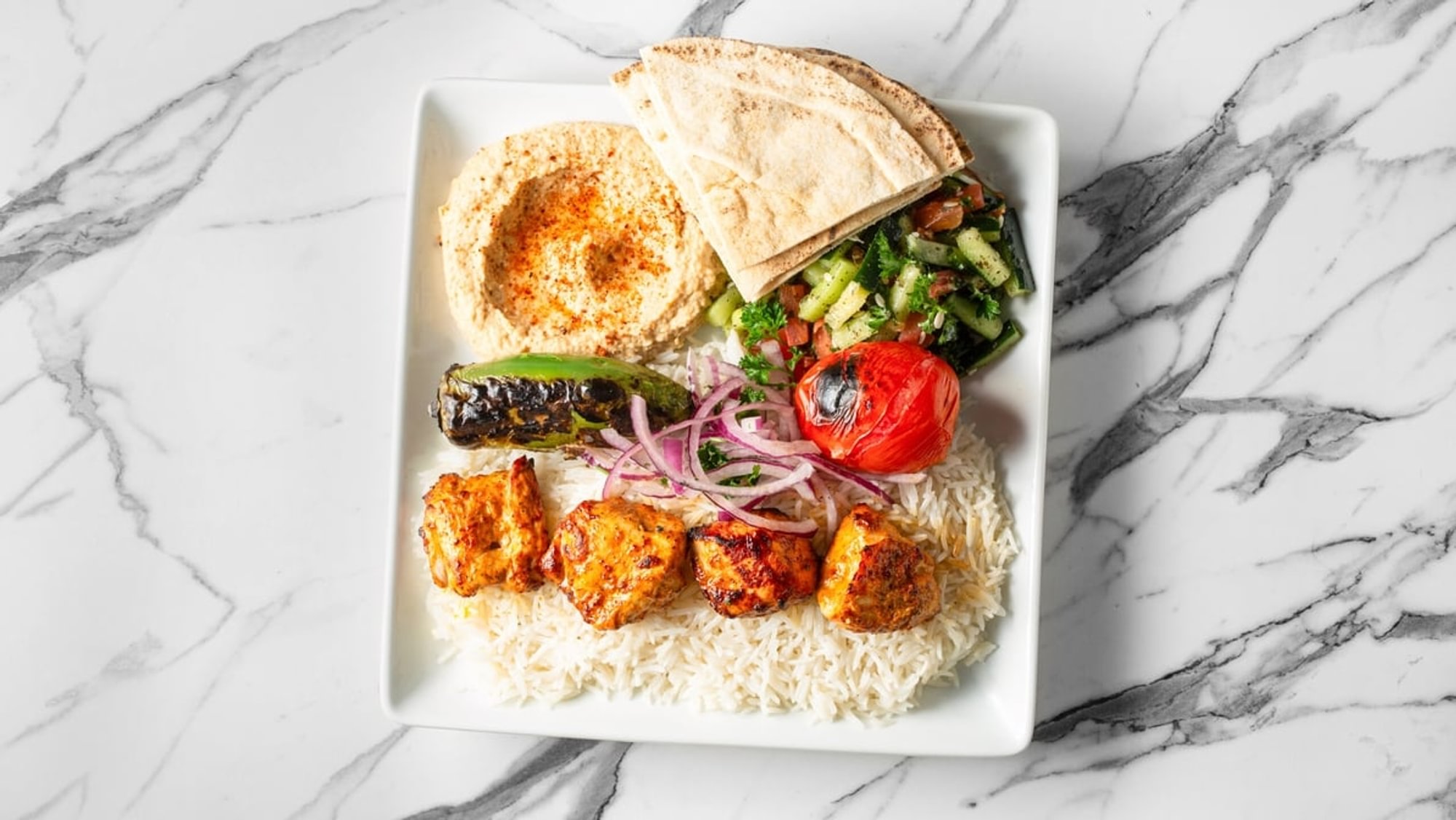 11. Chicken Kabob Plate