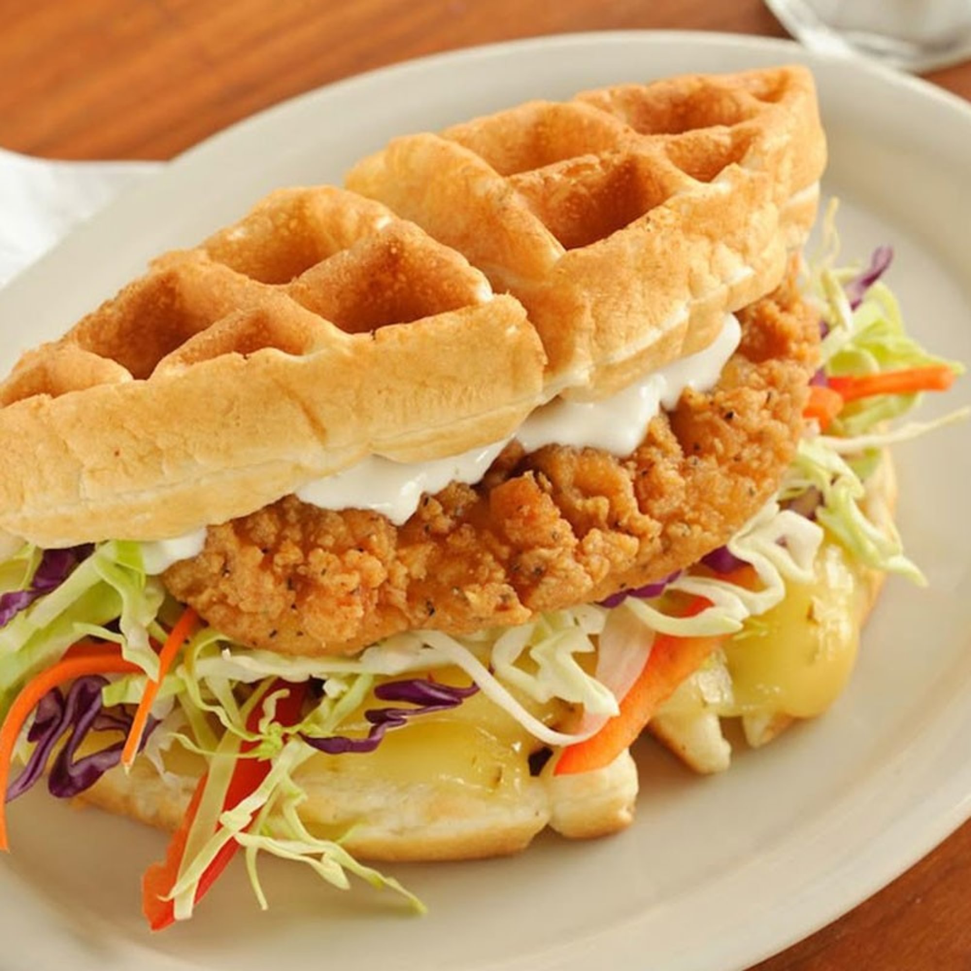 Honey Hot Chicken & Waffle Sandwich