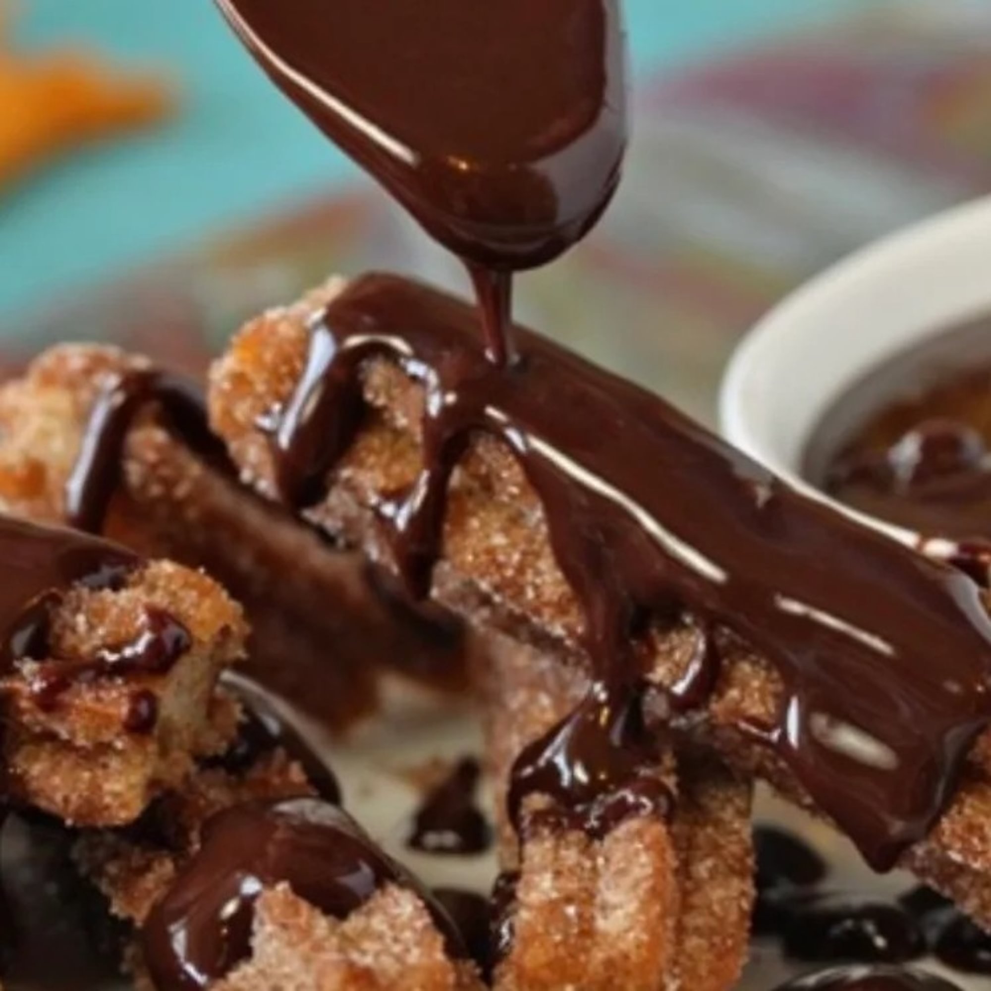 Churro Bites with Chocolate Dipping Sauce