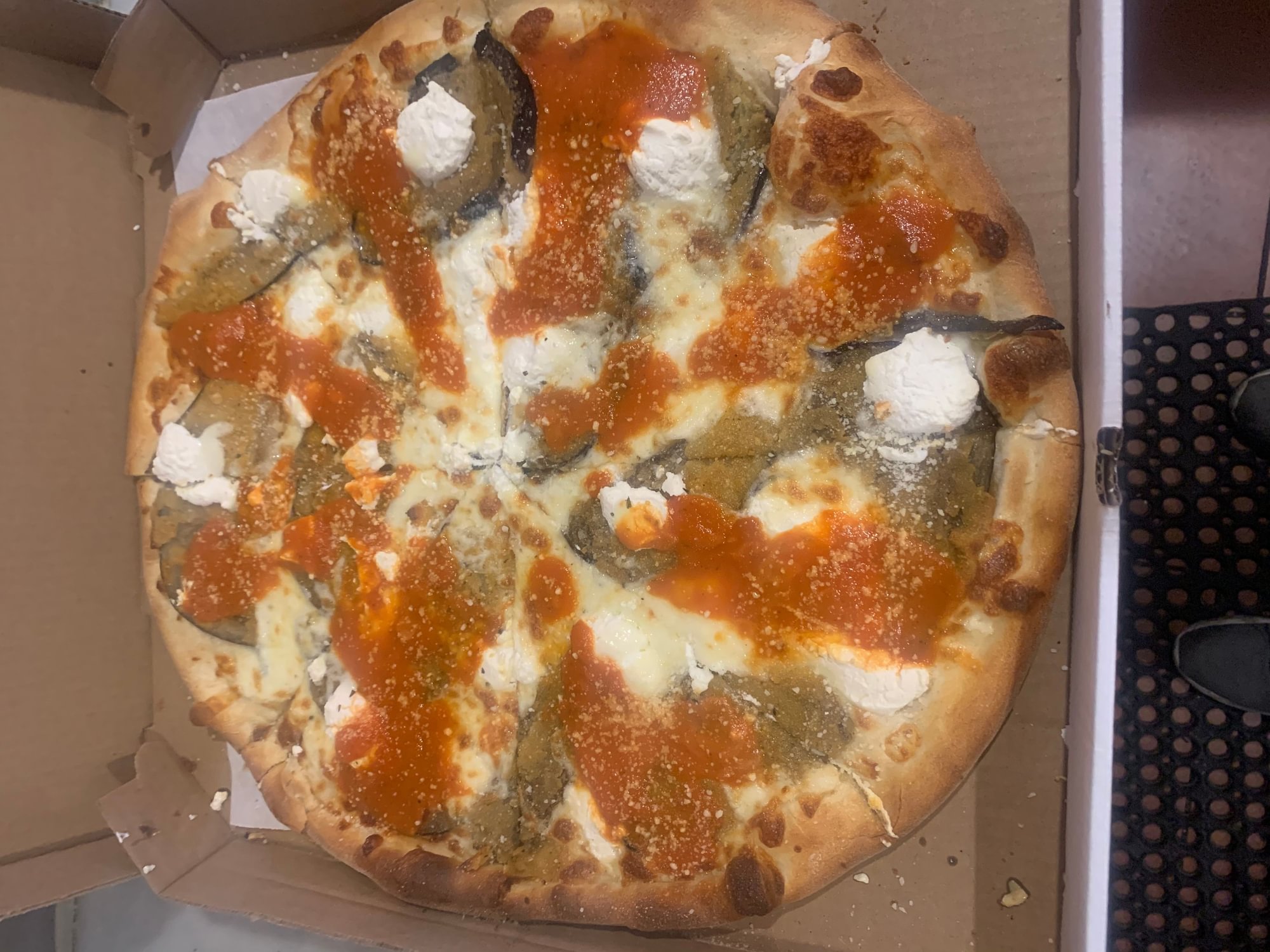 Eggplant Rollatini White Pizza